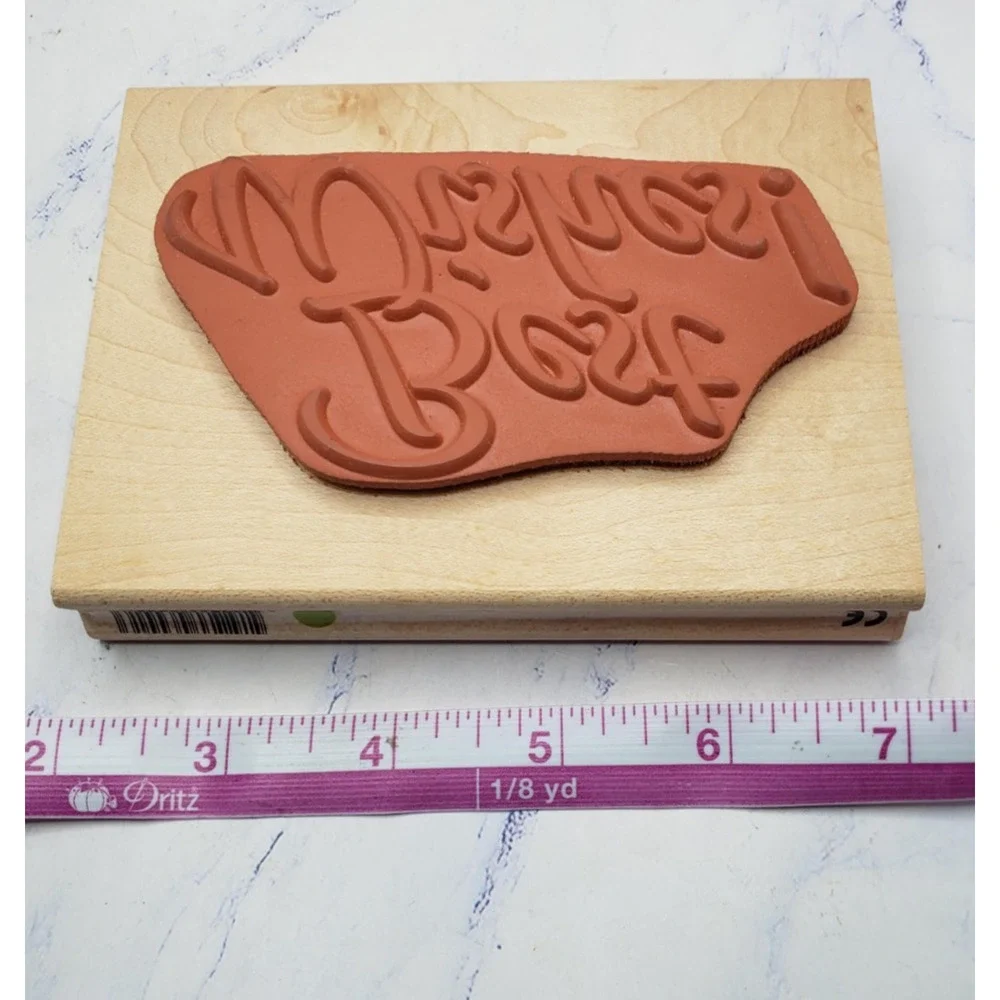 Rubber Stampede Elegant Best Wishes Large Rubber Stamp 3001G Pretty Script